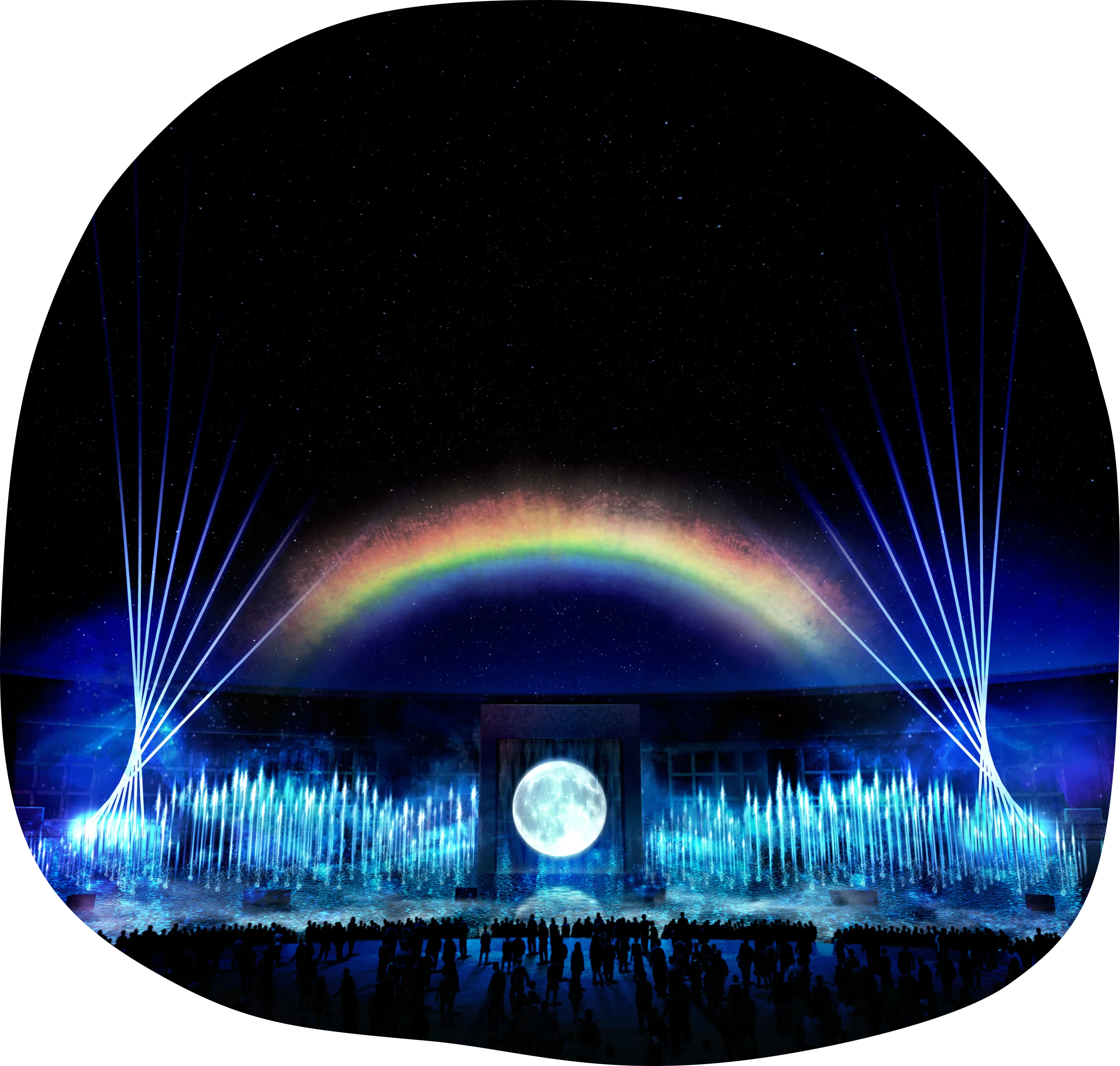 水と空気のスペクタクルショー『アオと夜の虹のパレード』